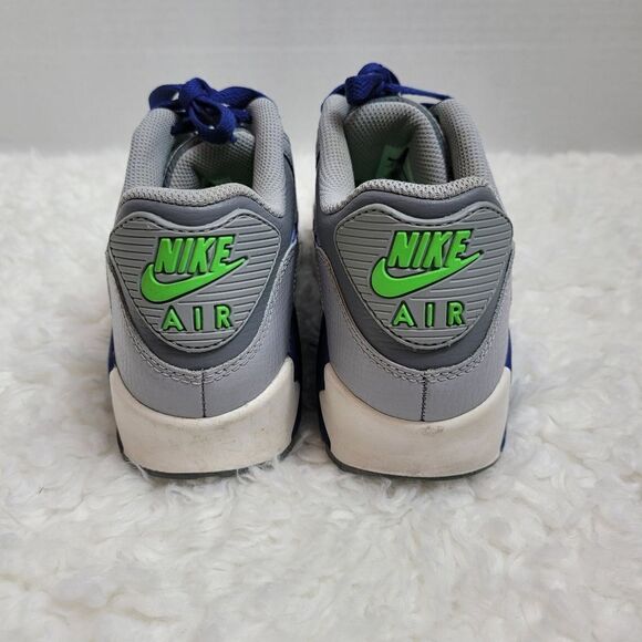 Nike Air Max 90 Boy Shoes Size 5.5 Cool Grey Royal Blue Youth - Picture 4 of 10